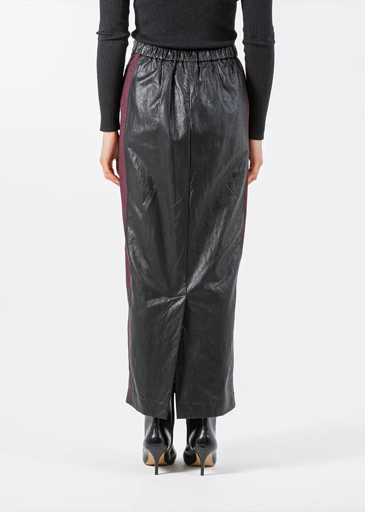 1976005-PU Skirt With Jacquard Detail