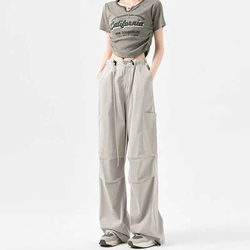 2025 Womens High-Waisted Velcro Cargo Sweatpants  Trendy & Comfortable Streetwear!