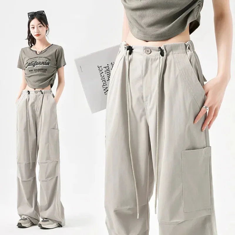 2025 Womens High-Waisted Velcro Cargo Sweatpants  Trendy & Comfortable Streetwear!
