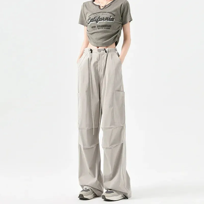 2025 Womens High-Waisted Velcro Cargo Sweatpants  Trendy & Comfortable Streetwear!