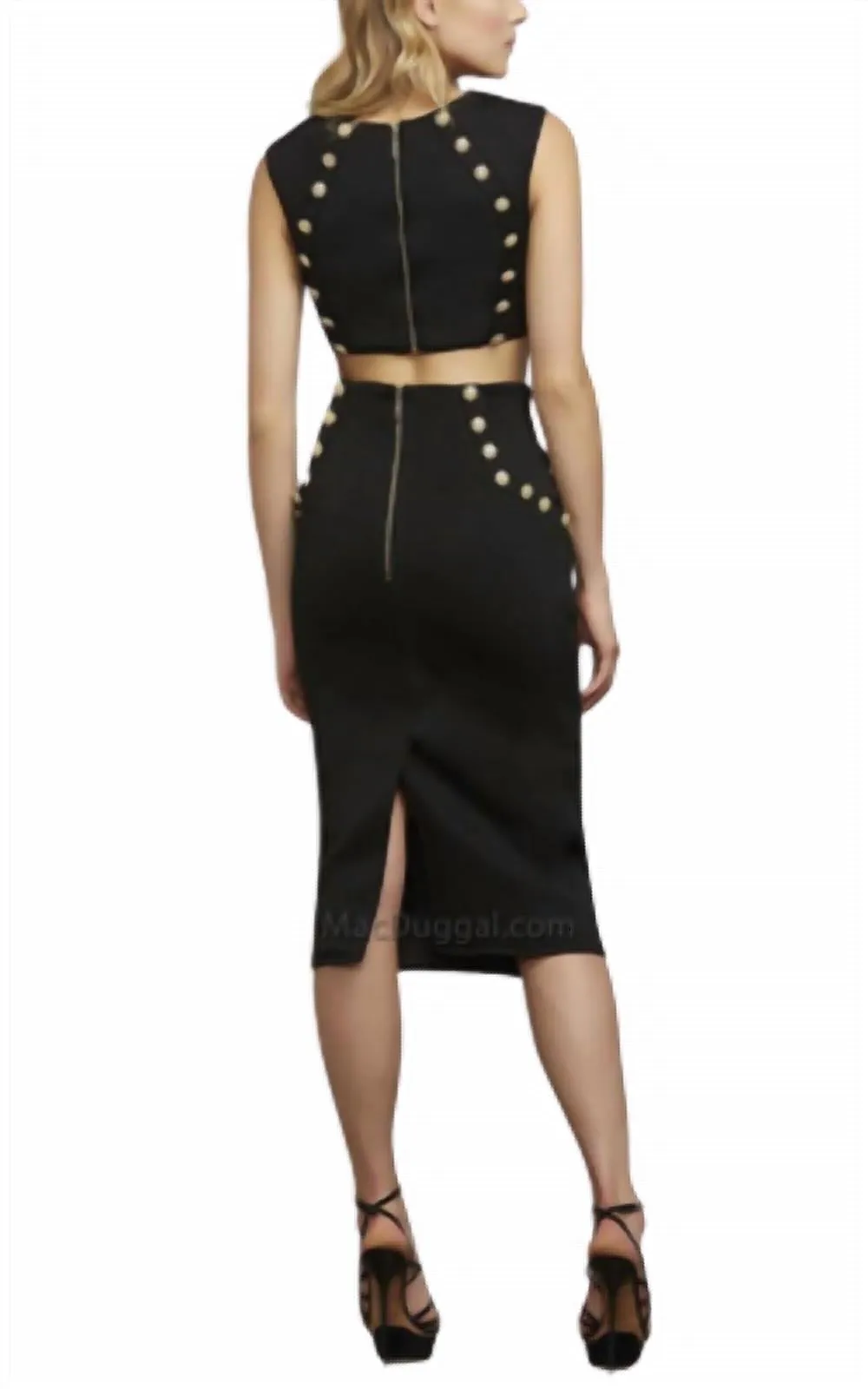 2Pc Cocktail Dress In Black