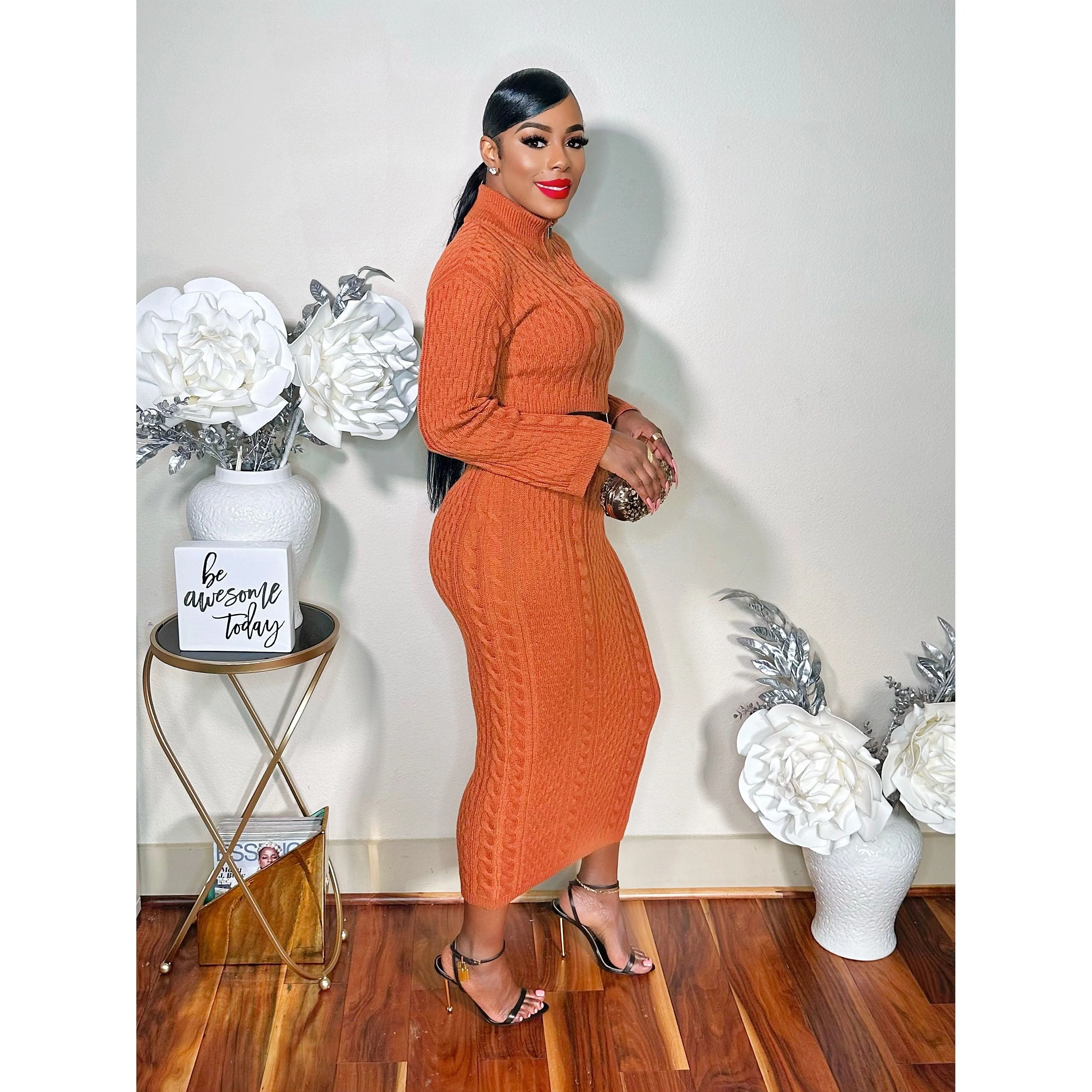 A LONG NIGHT OUT KNIT SKIRT SET