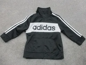 Adidas 3 Stripe Track Jacket Kids Boys Size 12M Black Long Sleeves Full Zip Up
