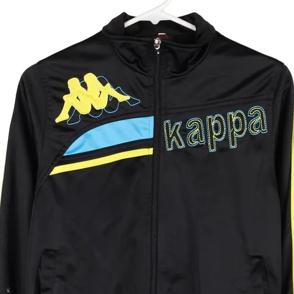 Age 10-12 Kappa Spellout Track Jacket - Large Black Polyester