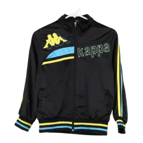 Age 10-12 Kappa Spellout Track Jacket - Large Black Polyester