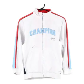 Age 11-12 Champion Spellout Track Jacket - Large White Polyester