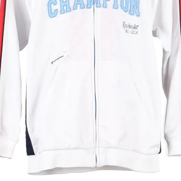 Age 11-12 Champion Spellout Track Jacket - Large White Polyester