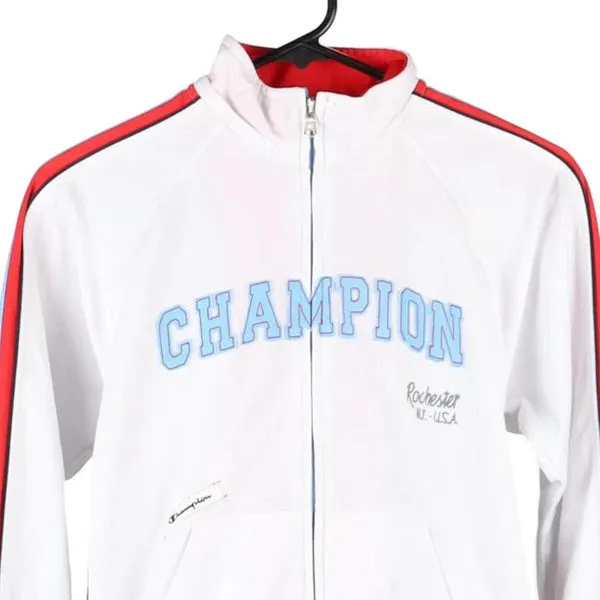 Age 11-12 Champion Spellout Track Jacket - Large White Polyester