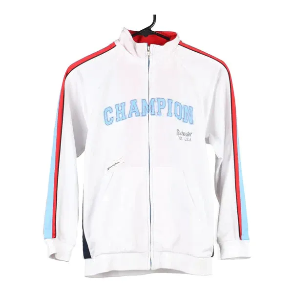 Age 11-12 Champion Spellout Track Jacket - Large White Polyester