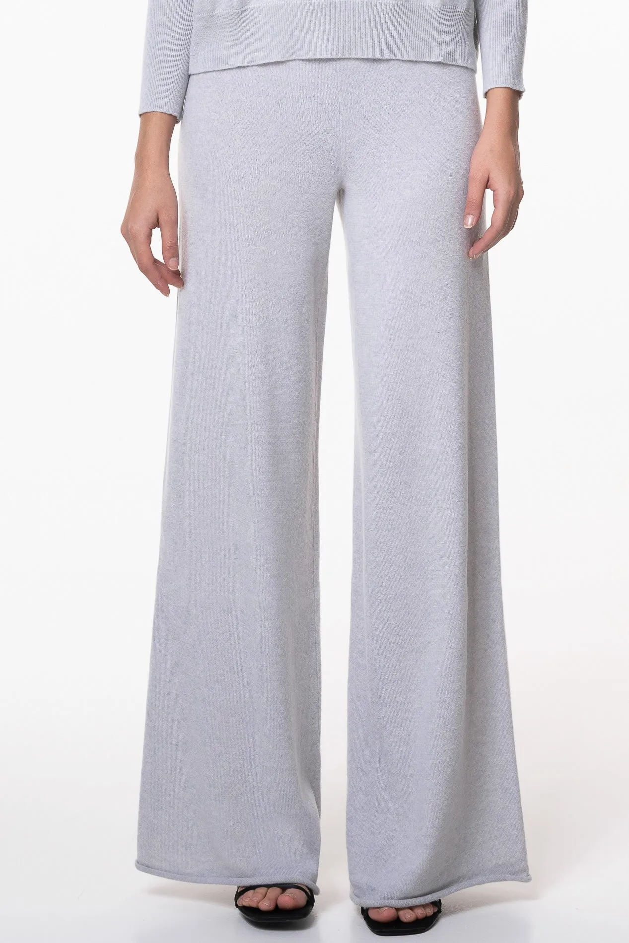 Akeem Cashmere Wide-Leg Pants In Pumice