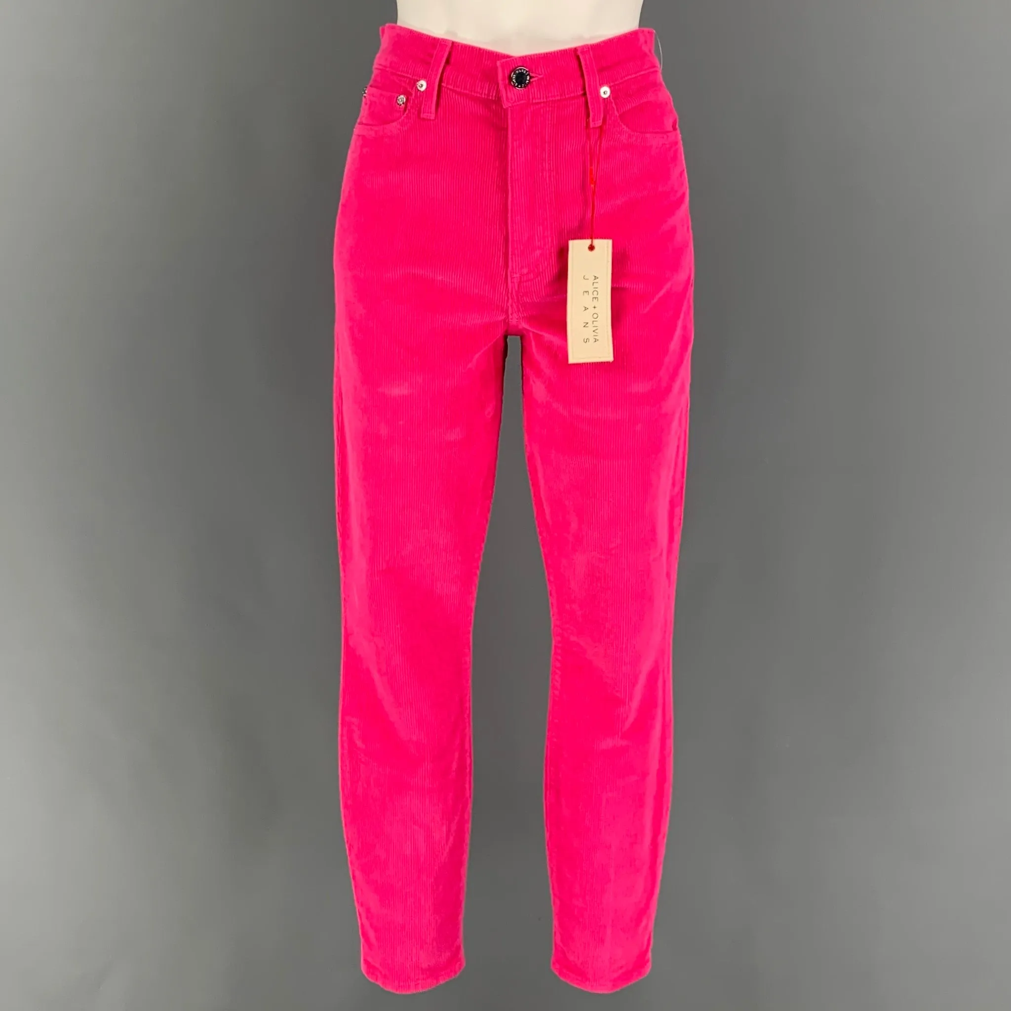ALICE   OLIVIA Size 28 Pink Cotton Corduroy Jean Cut Casual Pants