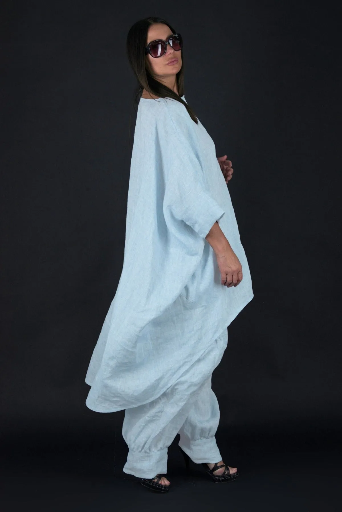 ALISON Two Pieces Wide Linen Set
