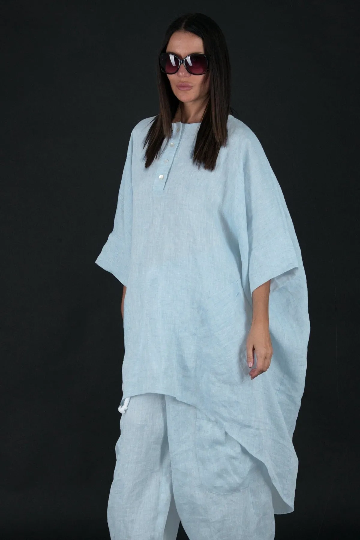 ALISON Two Pieces Wide Linen Set