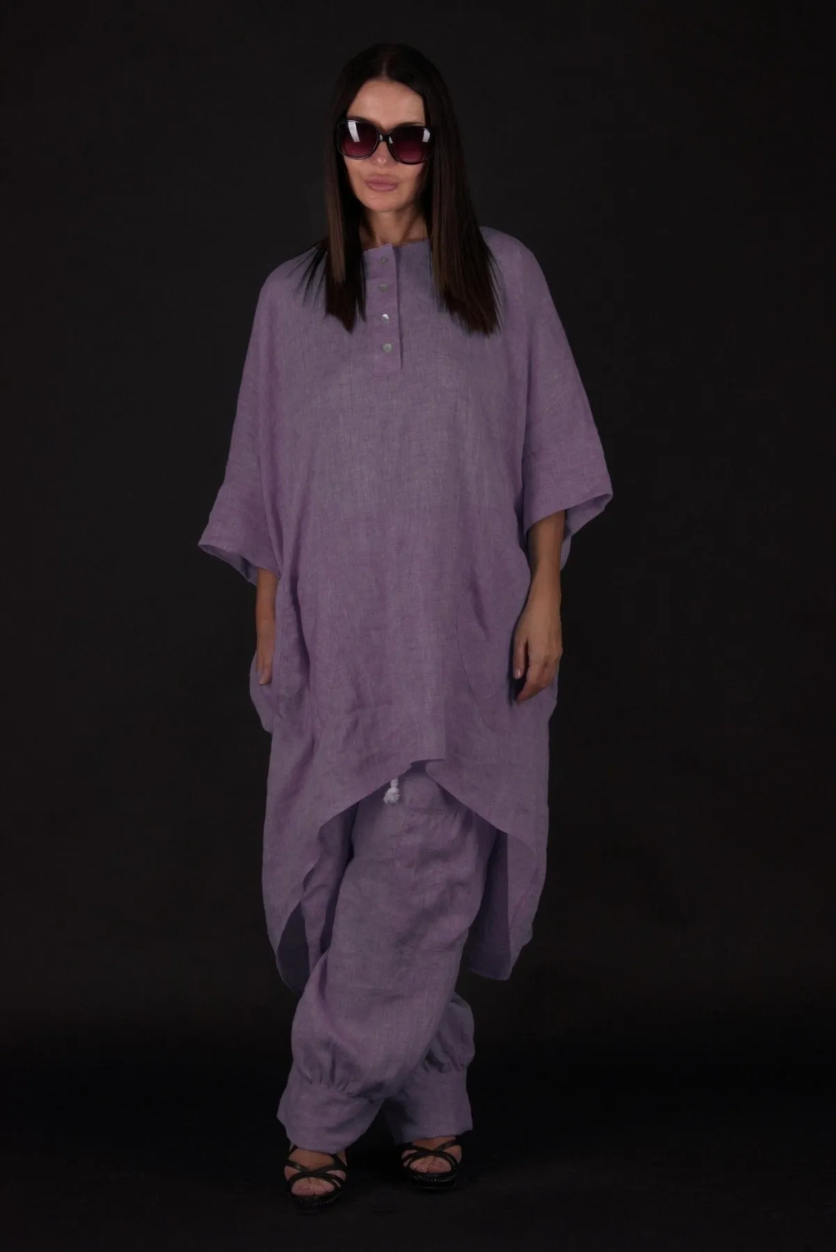 ALISON Two Pieces Wide Linen Set
