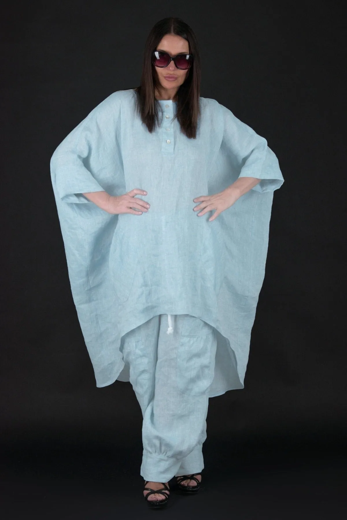 ALISON Two Pieces Wide Linen Set