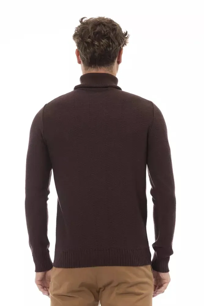 Alpha studio Brown Merino Wool Sweater
