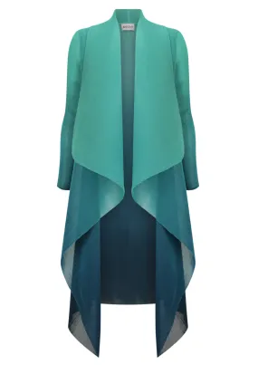 Alquema Long Collare Coat - ATLANTIS BLUE