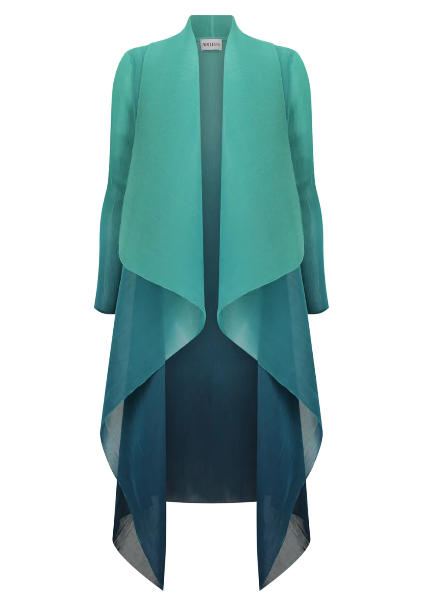 Alquema Long Collare Coat - ATLANTIS BLUE