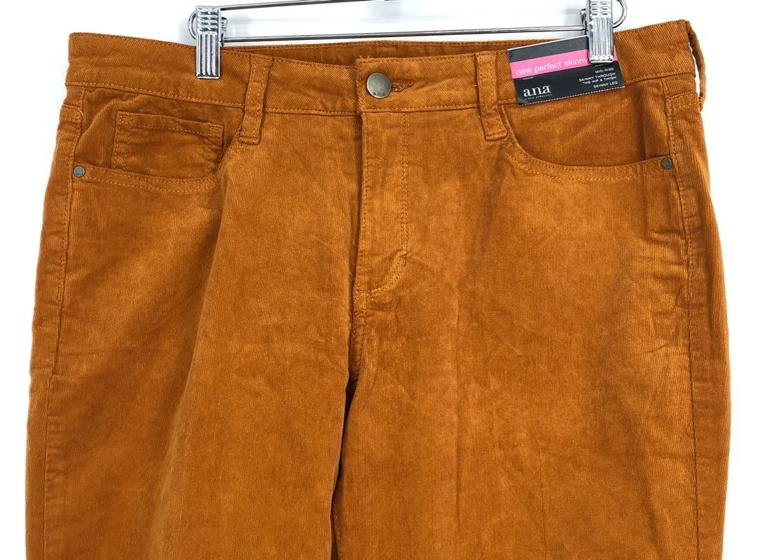 A.N.A Women's Brown Corduroy Trouser Pants - Size 12