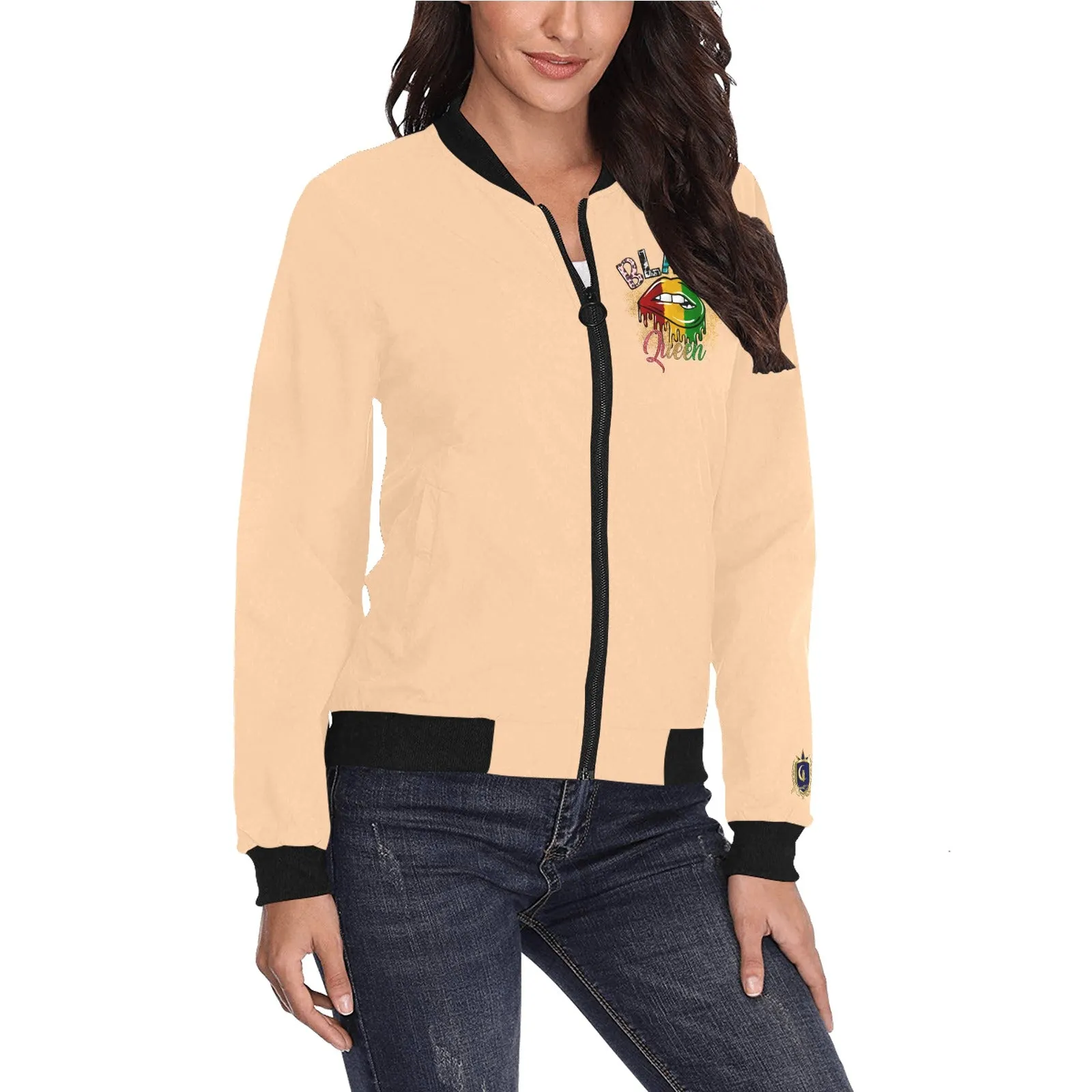 Blacc Queen Bomber Jacket for Women (Model