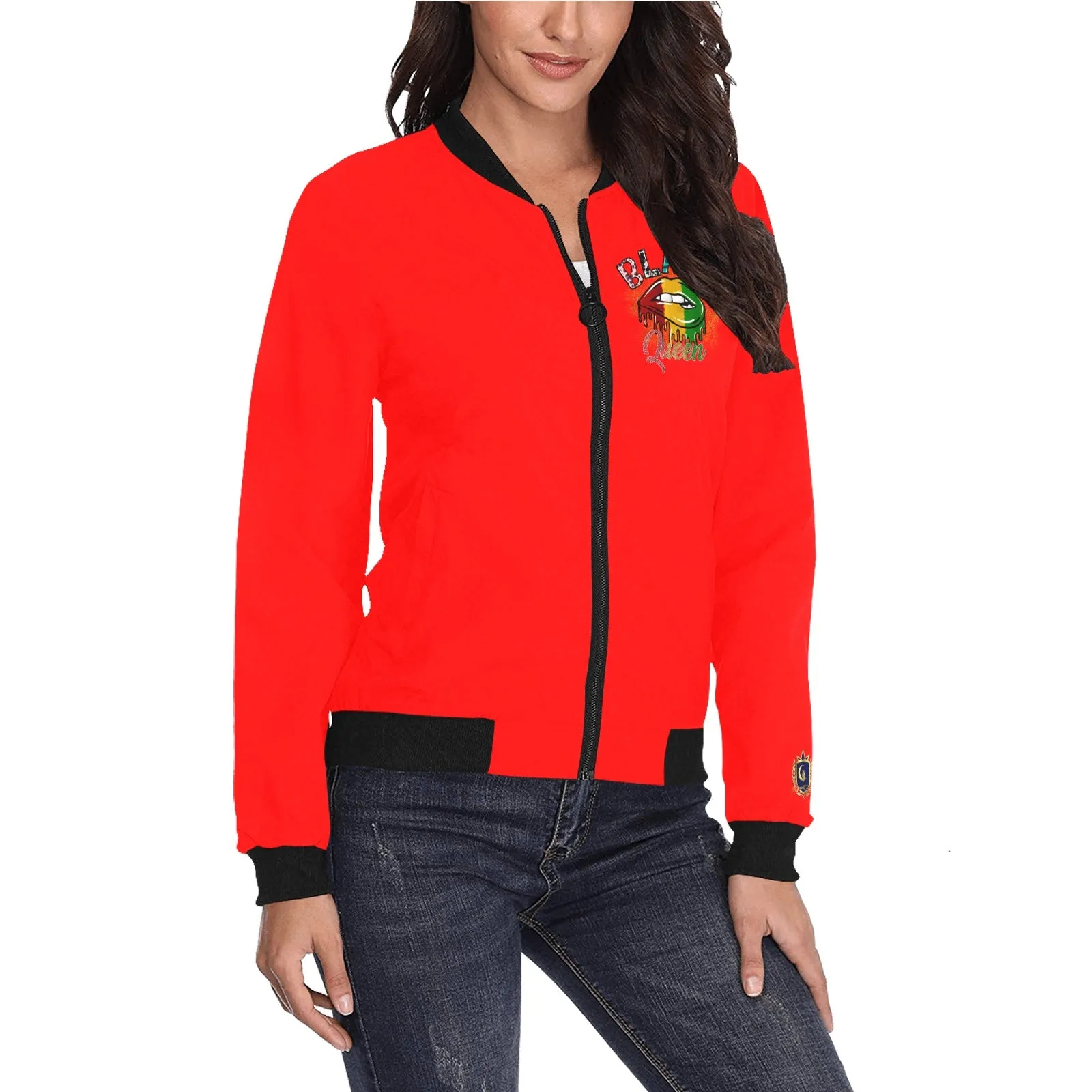 Blacc Queen Bomber Jacket for Women (Model