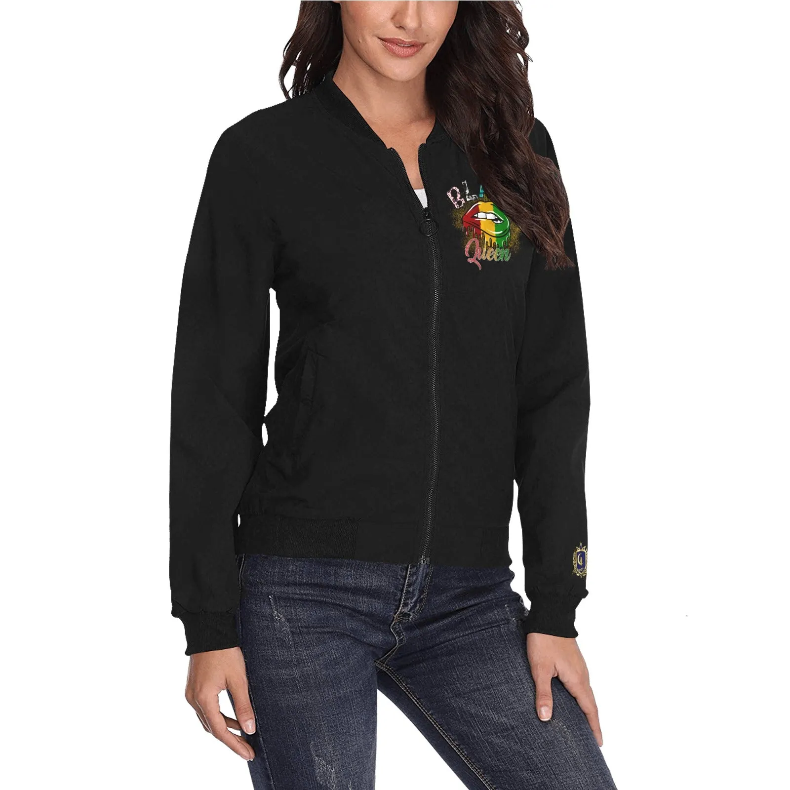 Blacc Queen Bomber Jacket for Women (Model