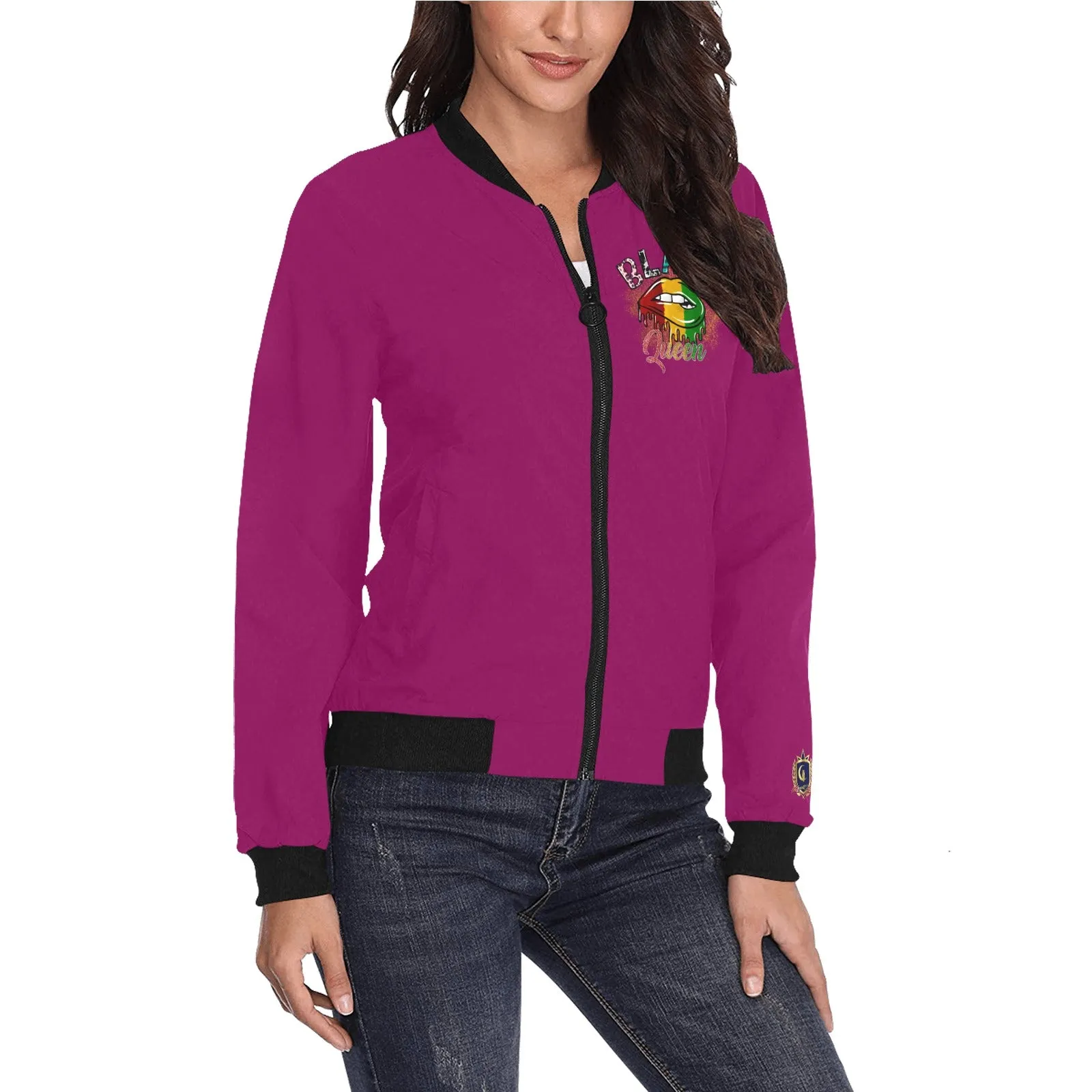 Blacc Queen Bomber Jacket for Women (Model