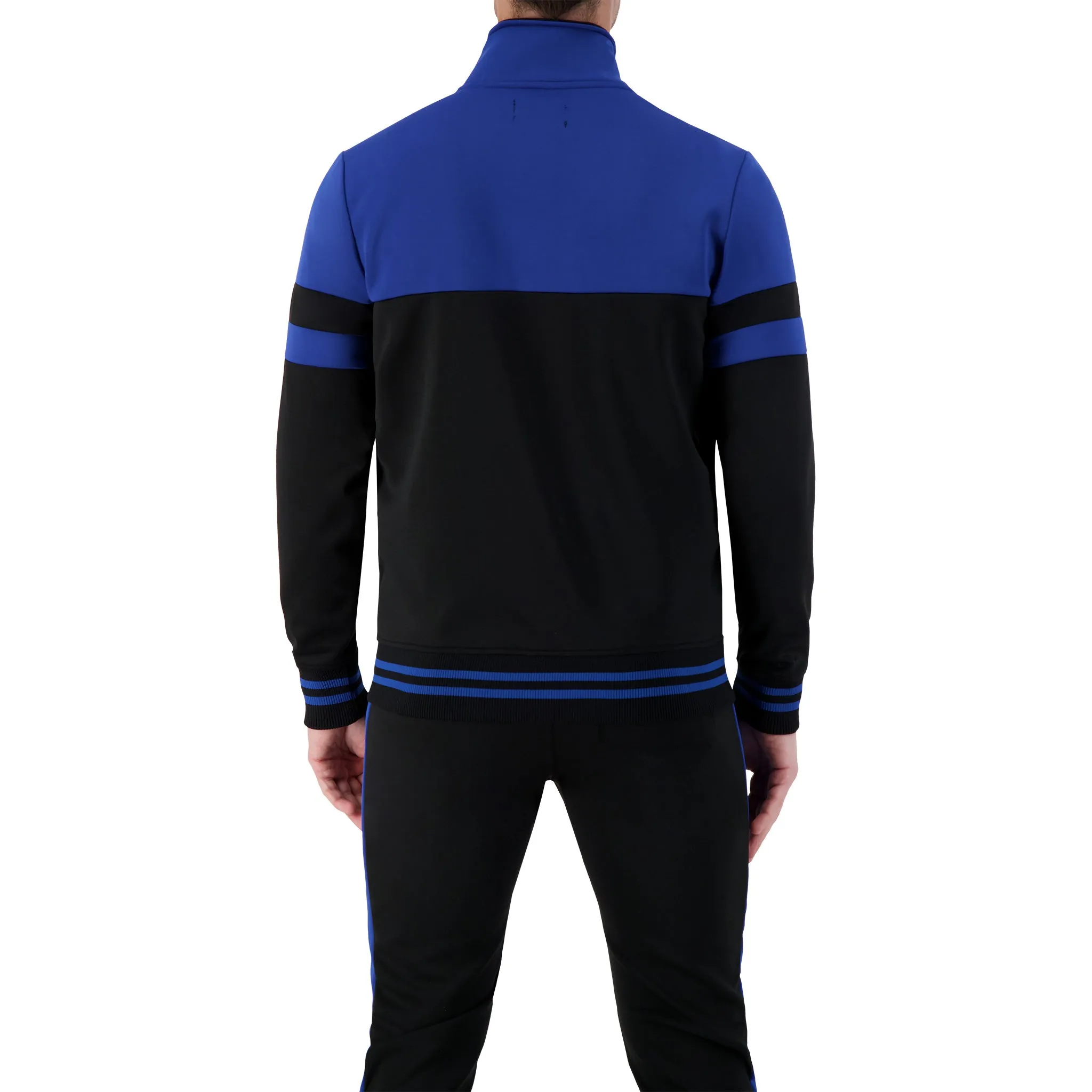 Black Full Zip Colorblock Athletic Jacket