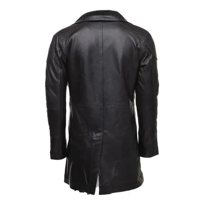 Black James' Tempest Genuine Leather Trench Coat