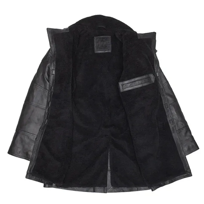 Black James' Tempest Genuine Leather Trench Coat