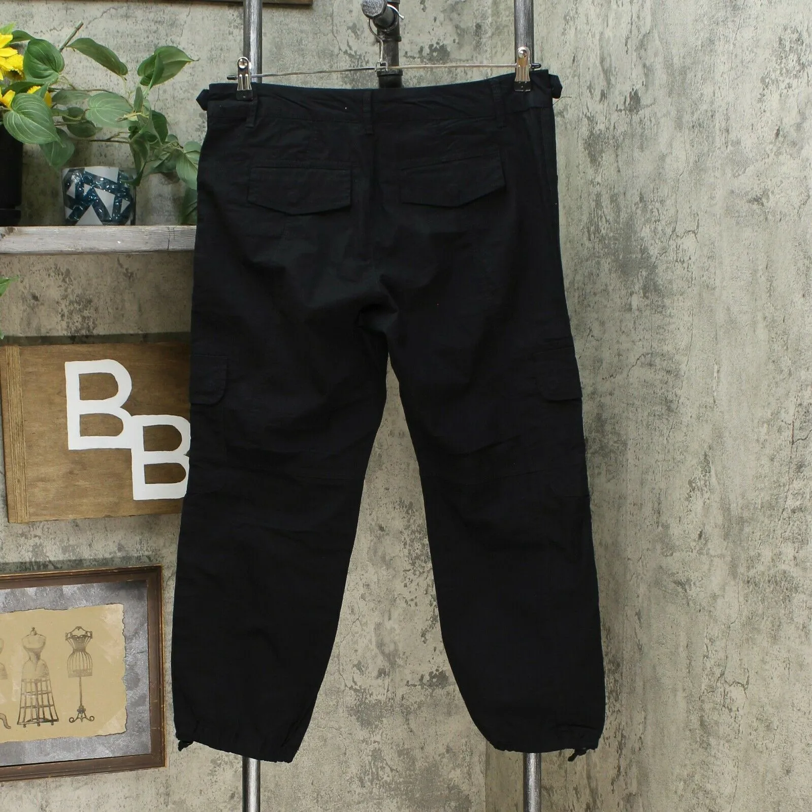 Blossom & Clover Women's Cargo Ankle Capri Pants Black 14