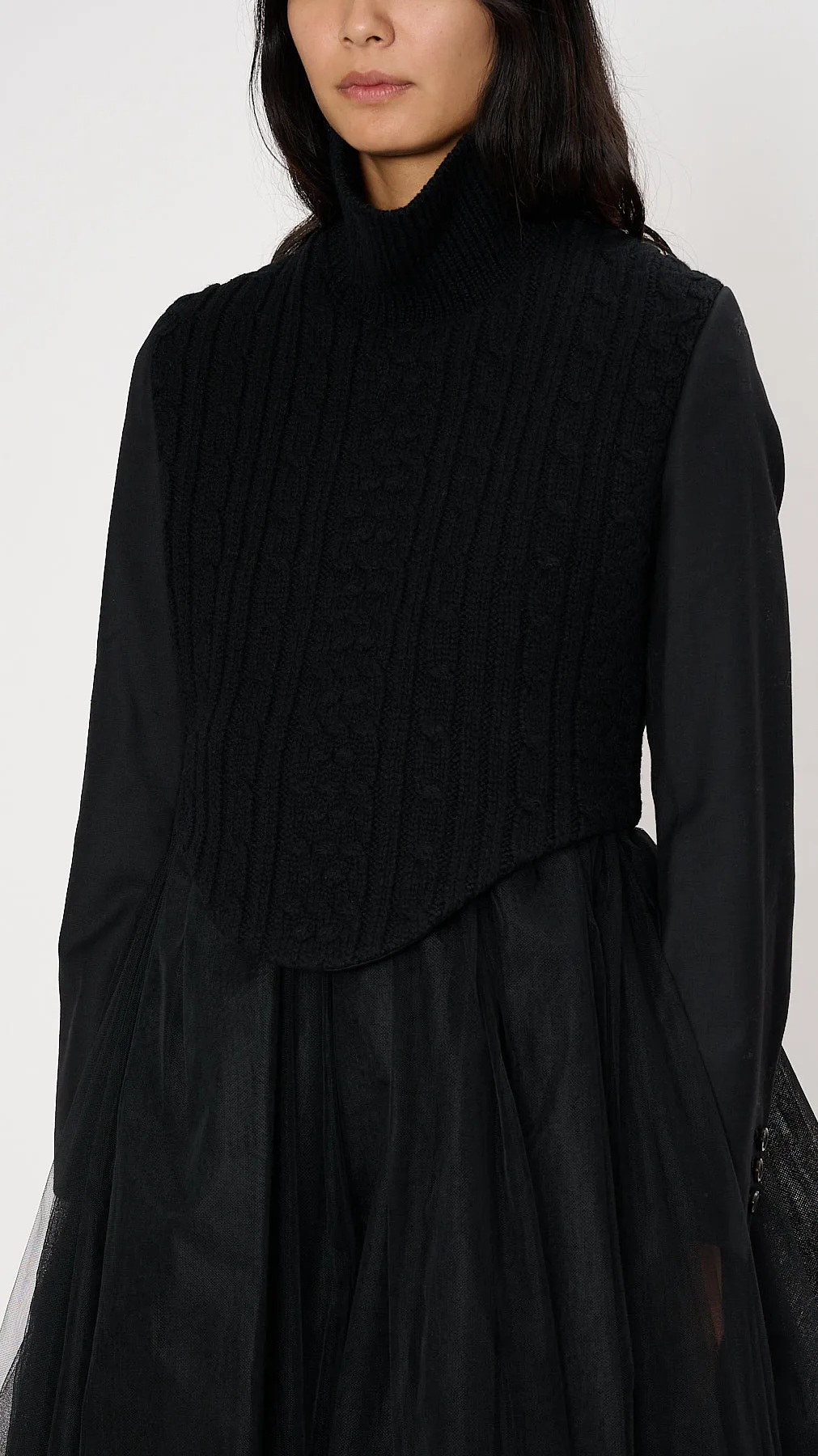 Cable Bustier Dress in Black