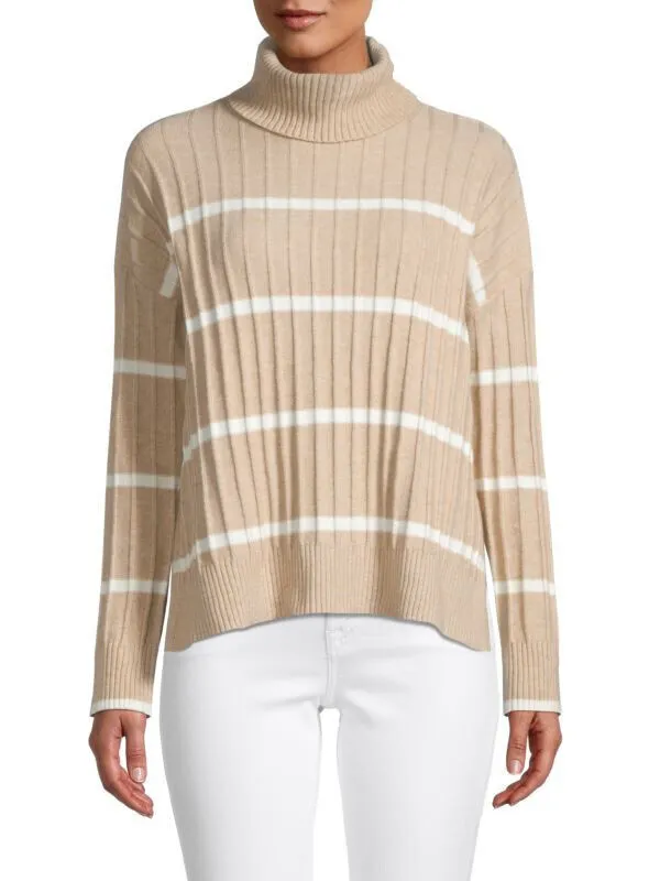 Calvin Klein Striped Turtleneck Sweater
