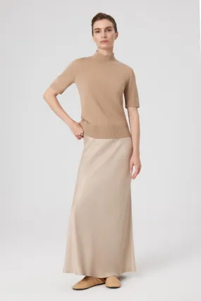 Camel Half Turtleneck Wool Blend Sweater