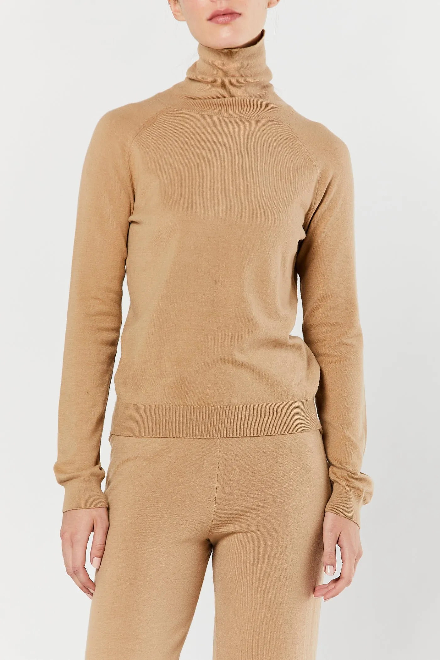 Camel Long Sleeve Turtleneck