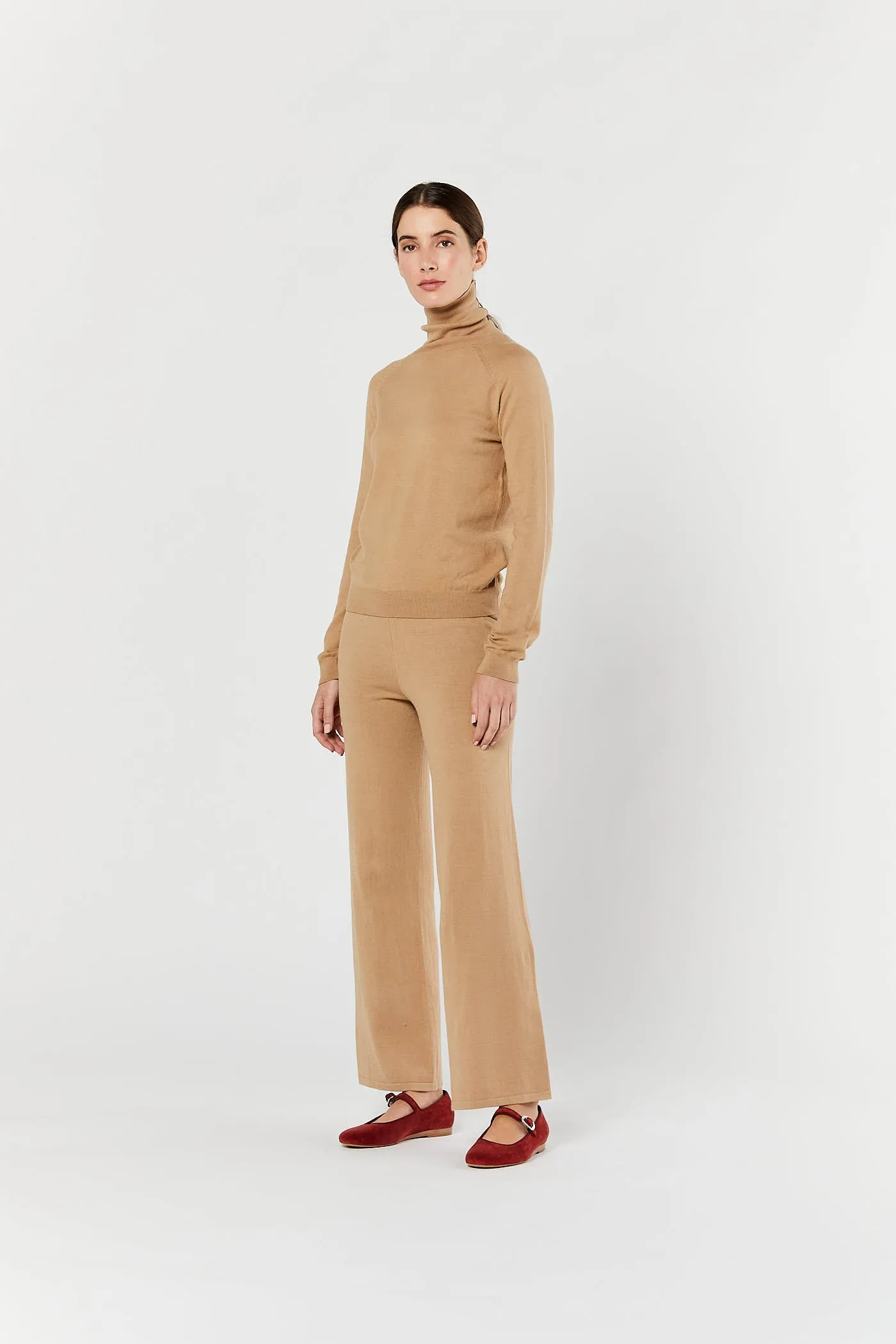 Camel Long Sleeve Turtleneck