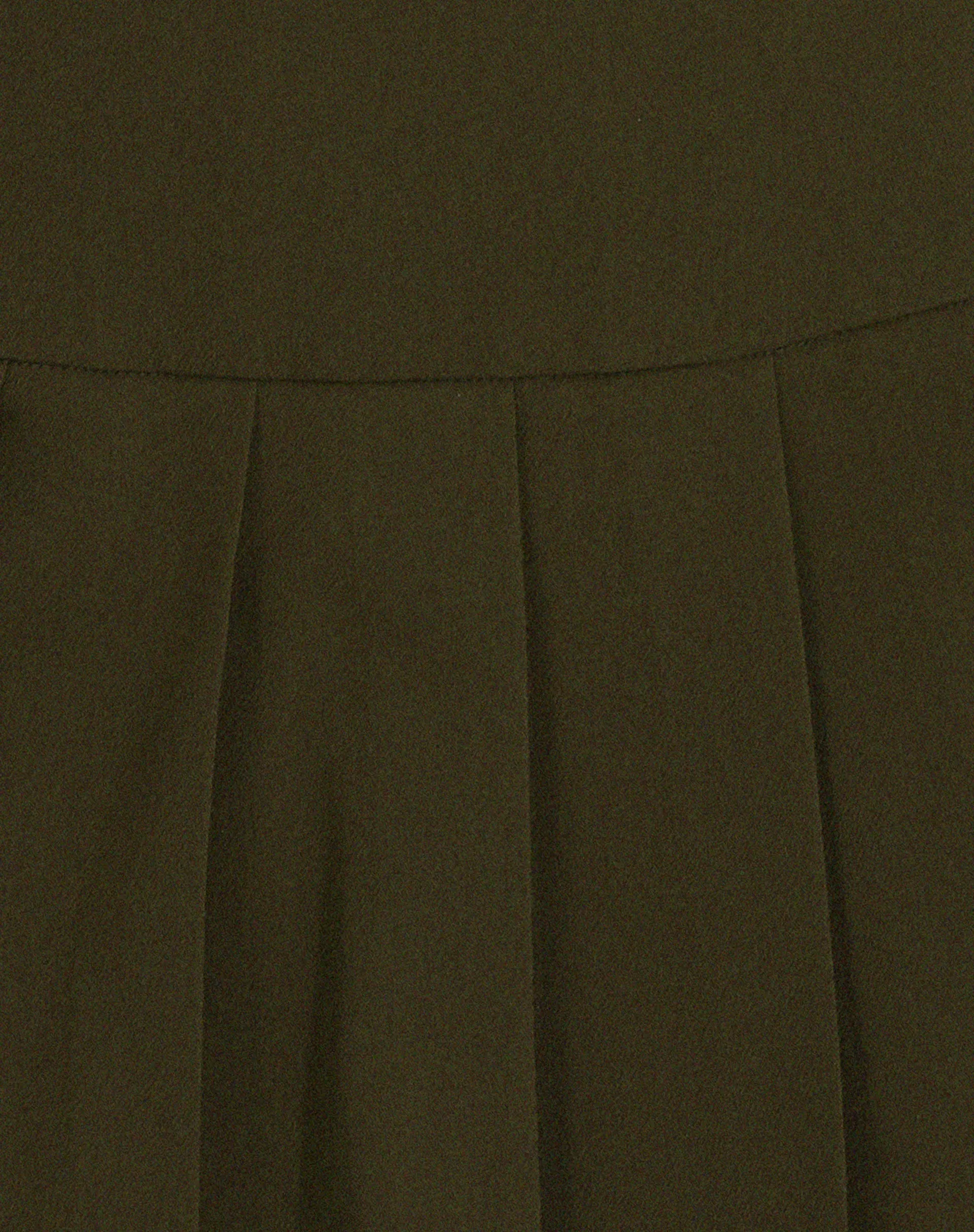 Casini Pleated Micro Skirt in Dark Khaki