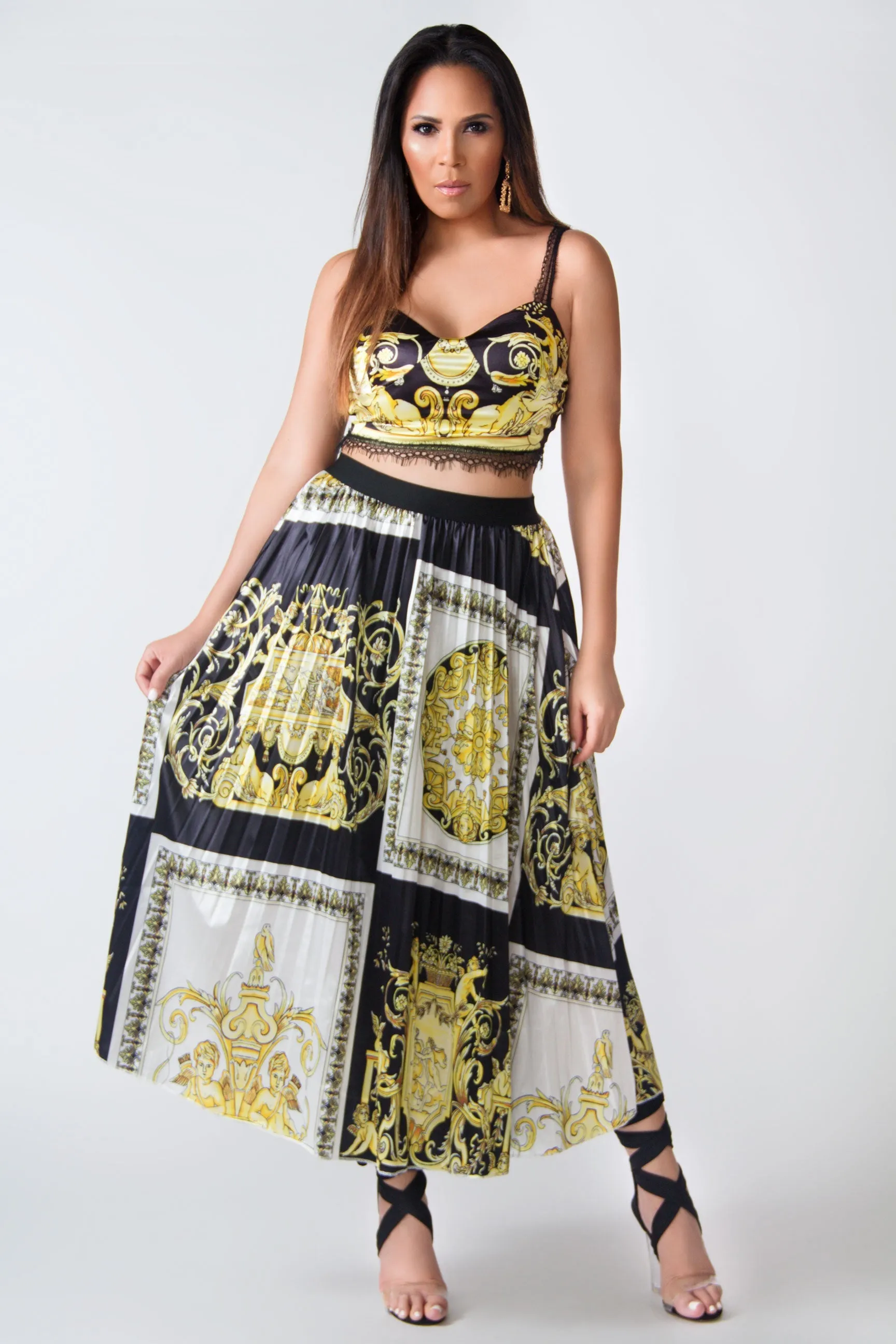 Cecilia Pleated Skirt Set