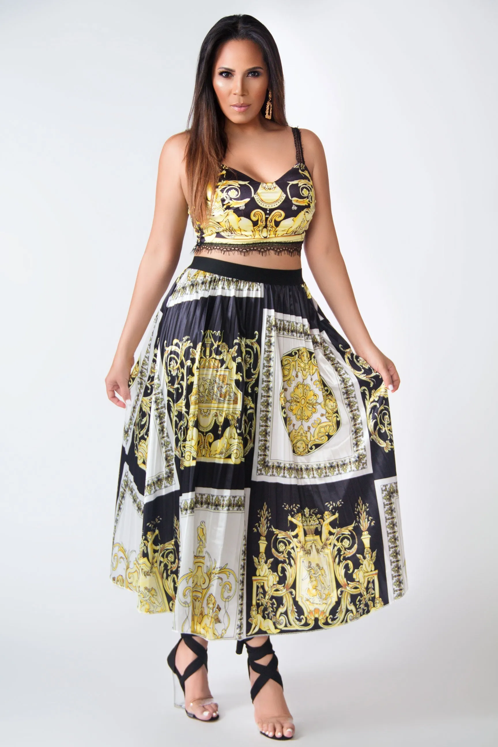 Cecilia Pleated Skirt Set