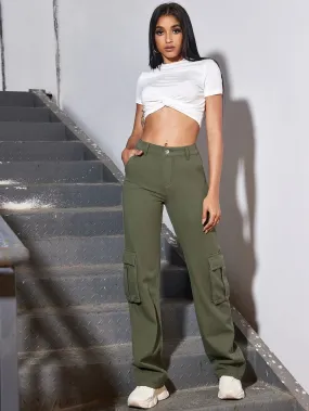 Classic Fit Denim Cargo Jeans