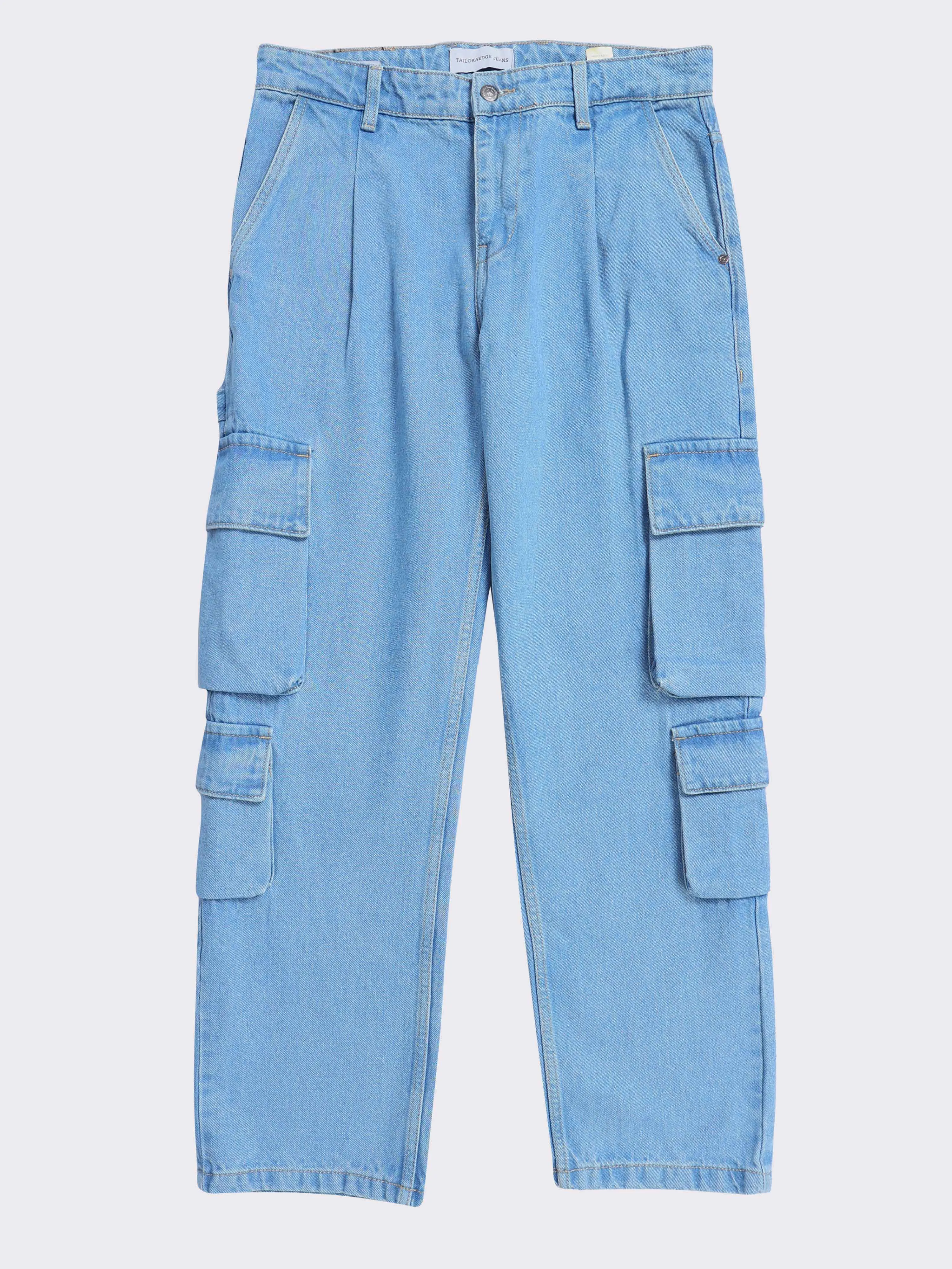 Classic Relaxed Mid Blue Denim Cargo