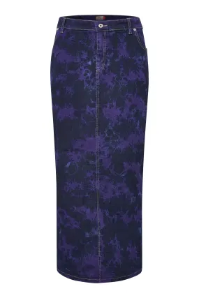 Clove Jeans Womens Maxi Skirts Tie Dye Denim Skirt Plus Size Pencil Skirt 12-24