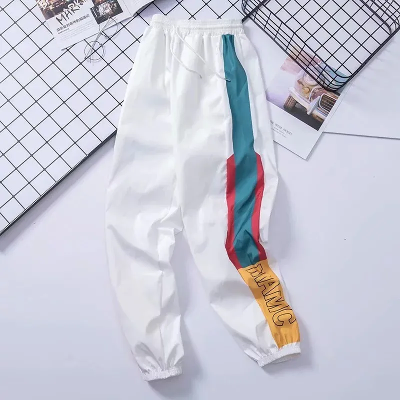 Colorblock Loose Harem Pants