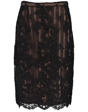 Corded Lace Pencil Skirt
