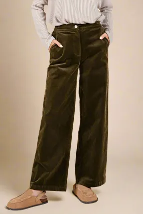 Corduroy Pants in Dark Olive