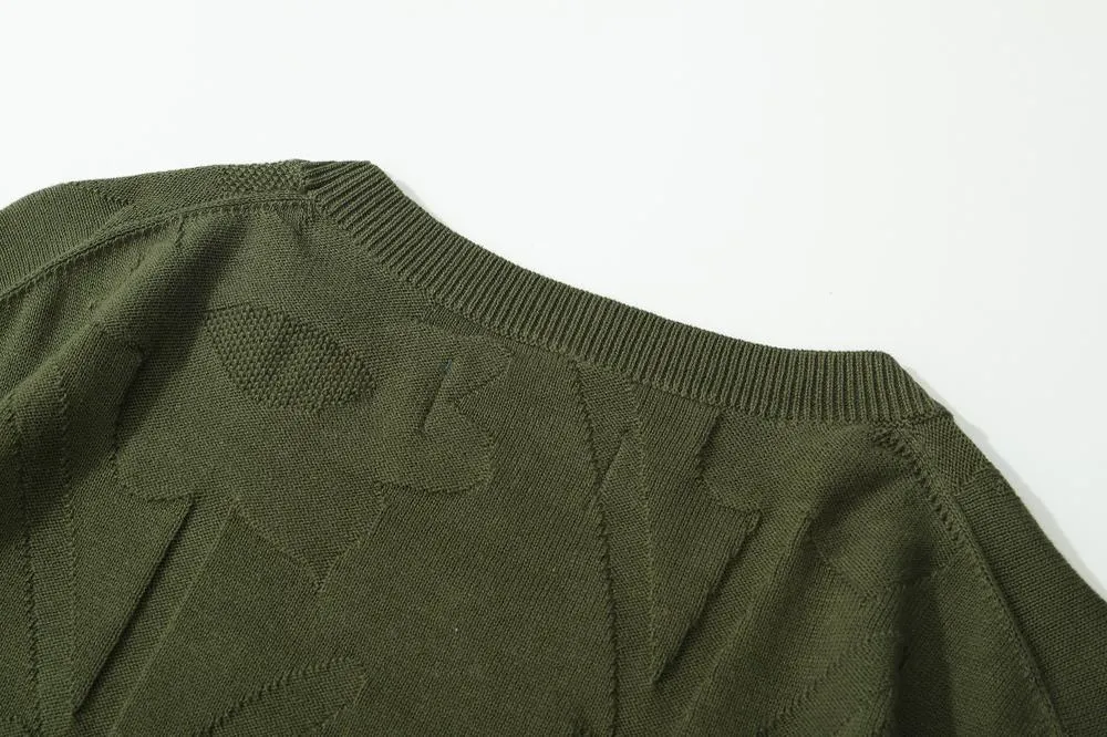 Crew Neck Summer Knit Top - Army Daffodils