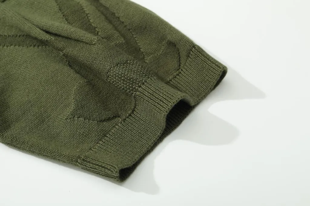 Crew Neck Summer Knit Top - Army Daffodils