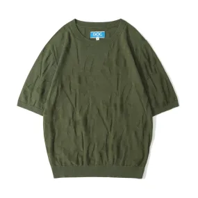Crew Neck Summer Knit Top - Army Daffodils
