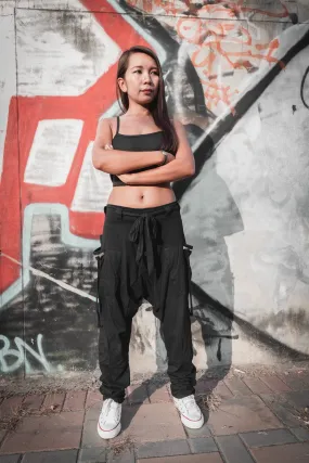 Cyberpunk Harem Pants Women & Men Black