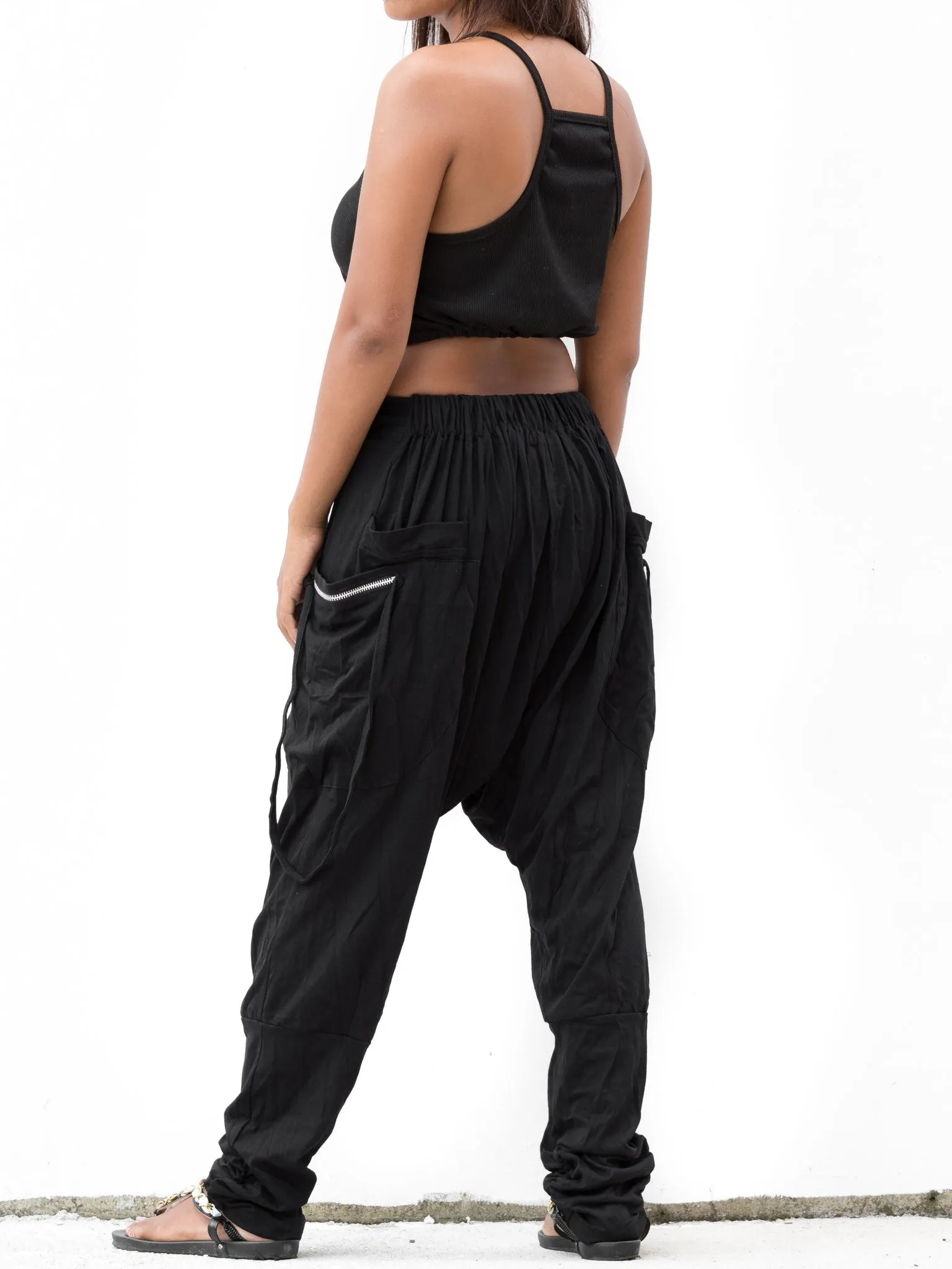 Cyberpunk Harem Pants Women & Men Black